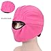 Surblue Winter Earflap Hat Skull Cap Outdoor Warm Windproof Fleece with Visor,Black