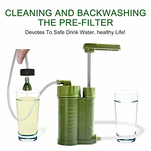 Langkou Portable Water Filter Pump, Outdoor Personal Water Purifier