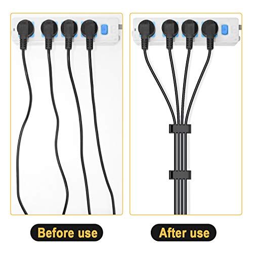 JIRVY 50 Pack Cable Clips, Strong Adhesive Pad Wire Holders, Cable Organizers Wire Management Multipurpose Wire Clamps for TV Computer Laptop Ethernet Cable Desktop Home Office