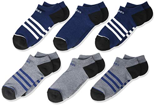 adidas Youth Kids-Boys / Girl's 3-Stripes No Show Calcetines (6 pares)