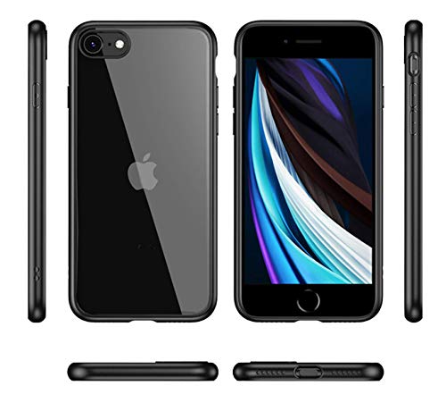 Bounceback Transparent Clear Shock Proof Back Cover Case for Apple iPhone SE 2020 / iPhone 7 / iPhone 8 - Charcoal Black
