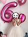 Tellpet Pink Number 6 Balloon, 40 Inch