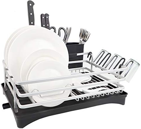 King Improvingss Dish Drying Rack, Drainer, Aluminium with a Drip