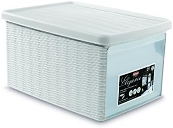 Stefanplast Elegancia Caja con Apertura, plástico, Blanca: Amazon.es: Hogar