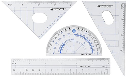 Westcott Five Piece Math Tool Kit, Blue and Gray (14550)
