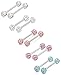 FIBO STEEL 3-5 Pairs 14G Stainless Steel Nipple Piercing Navel Barbell Body Jewelry Piercing