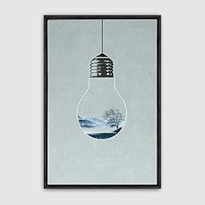 Framed Canvas Wall Art Bottle and Bulb Canvas Prints Home Artwork Decoration for Living Room,Bedroom - 16x24 inches