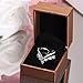KAVANI Silver Cubic Zirconia Ring CZ V Ring Open Adjustable Heart Princess Ring for Women