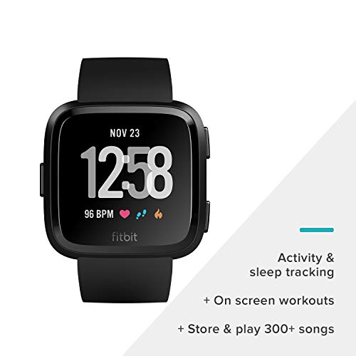 fitbit versa watch black aluminium