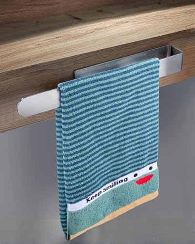HOLESS - Bathroom Towel Holder - Stainless Steel - Strong 3M Adhesive - No Drilling - Easy to Install - Supports Up to 5kg - Length 37cm