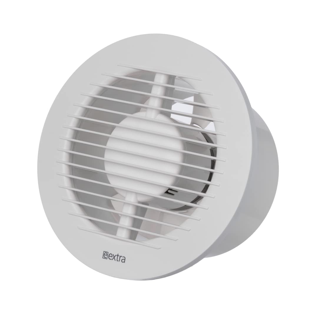 Europplast 125mm Bathroom Fan with Humidity Sensor and Timer - Round Front Extractor Fan - White