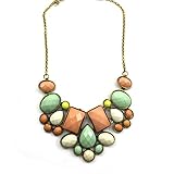 HuntGold Hot Luxury Jewelry Geometric Polygon Gem Acrylic Pendant Chain Choker Necklace