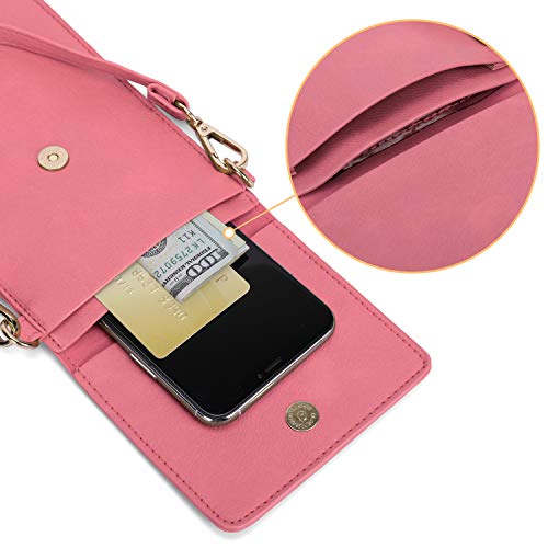 AnsTOP Lightweight Leather Phone Purse, Small Crossbody Bag Mini Cell Phone Pouch Shoulder Bag with Strap for Women