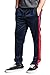 VICTORIOUS Men's Side Stripe Ankle Zip Regular Fit Stretch Drawstring Trackpants