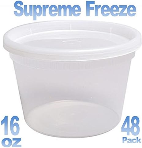 Simply Home USA Supreme Freeze Deli Food Containers with Lids,16 Ounces,48 Pack