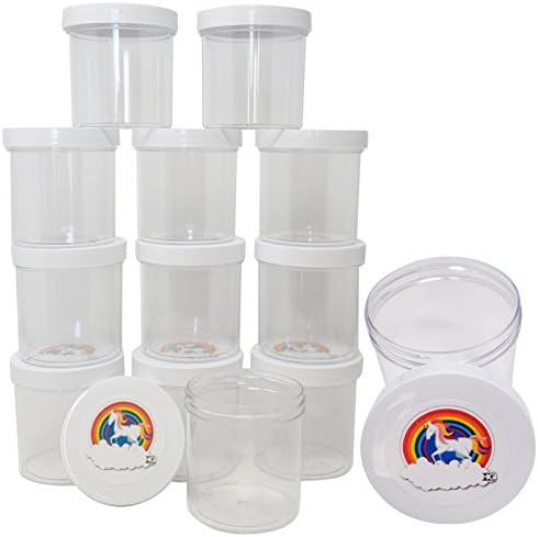 HG Unicorn Craft Supplies, 12 Pack Clear Empty 6 Ounce Jars, Great For Slime, Foam, Party Favors, Craft Storage, Etc.