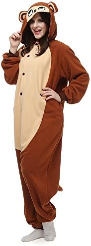 OLadydress Halloween Costumes Cosplay Partywear, Unisex Adult Cute Animal Pajamas Monkey Small