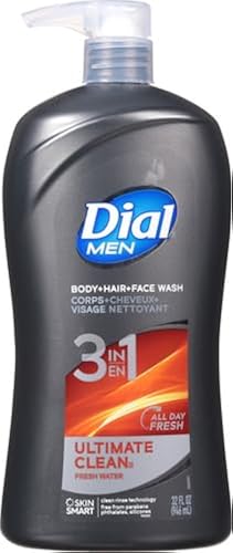 Dial Men 3in1 Body, Hair and Face Wash, Ultimate Clean, 32 Fl Oz
