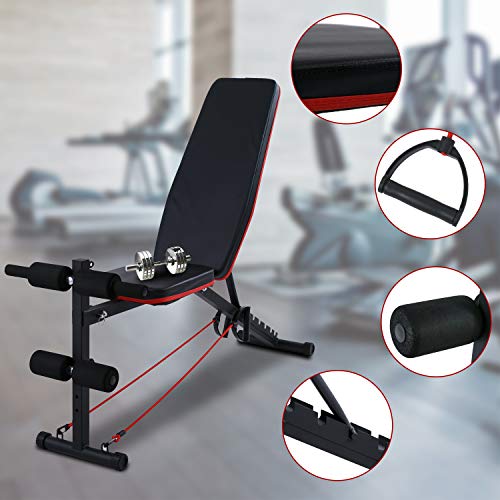 Weight Bench Adjustable Workout Bench Press Foldable Decline Incline
