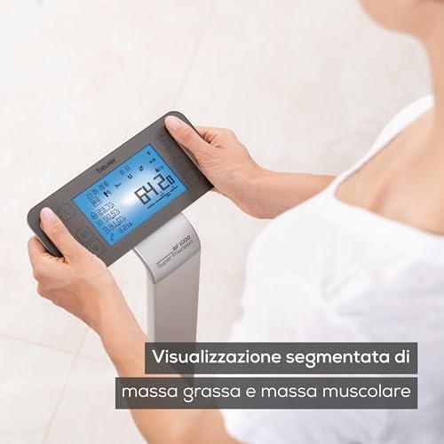 BF 1000 Super Precision Bilancia Diagnostica Professionale con Misurazione Incrociata, Connessione Bluetooth e con Portata fino a 200 Kg, Metallo, Nero