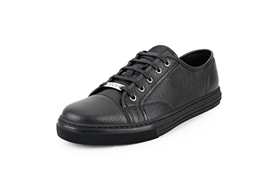 Gucci Men's Pebbled Nappa Leather Low-Top Sneakers, Black 312615 (US 12 UK 11.5)