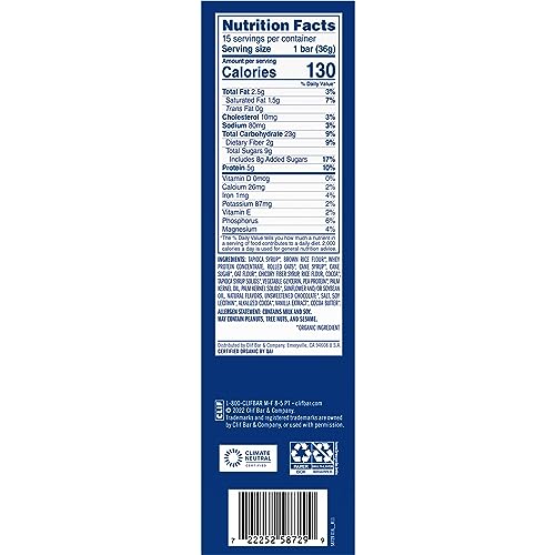 ZBAR PROTEIN – CHOCOLATE CHIP – CRISPY SNACK BARS – MADE WITH ORGANIC OATS – NON-GMO – 5G PROTEIN – GLUTEN FREE PROTEIN BARS (15 PACK)