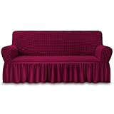 NICEEC Sofa Slipcover Red Sofa Cover 1 Piece Easy