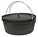 Stansport Non-Seasoned Cast Iron Dutch Oven, Flat Bottom (4-Quart), One Size