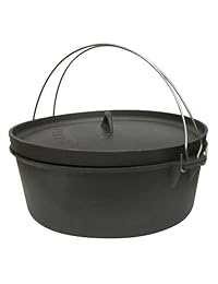 Stansport Non Seasoned Cast Iron Dutch Oven, Flat