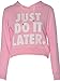 Forever Womens Long Sleeves Just Do It Later Print Fleece Hoodie Crop Top