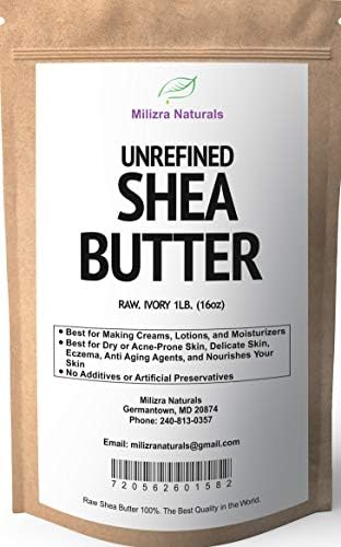 Unrefined Shea butter - 100% Raw, Pure, Ivory, from West Africa 16 oz. (32)