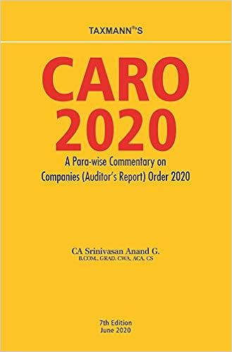 Taxmann's CARO 2020 - A Para-wise Commentary on Companies (Auditor's Report) Order 2020