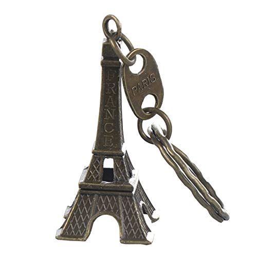 ZHONGJIUYUAN 5-Pack (Bronze) Vintage Eiffel Tower Keychain/Tower Pendant Key Ring Gifts Fashion Romantic Gifts