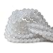 Qiwan Natural Round Loose Beads Jewelry Making DIY Bracelet Necklace Material 1 Strand 15 Inches (8mm, Smooth Surface White Onyx Agate)