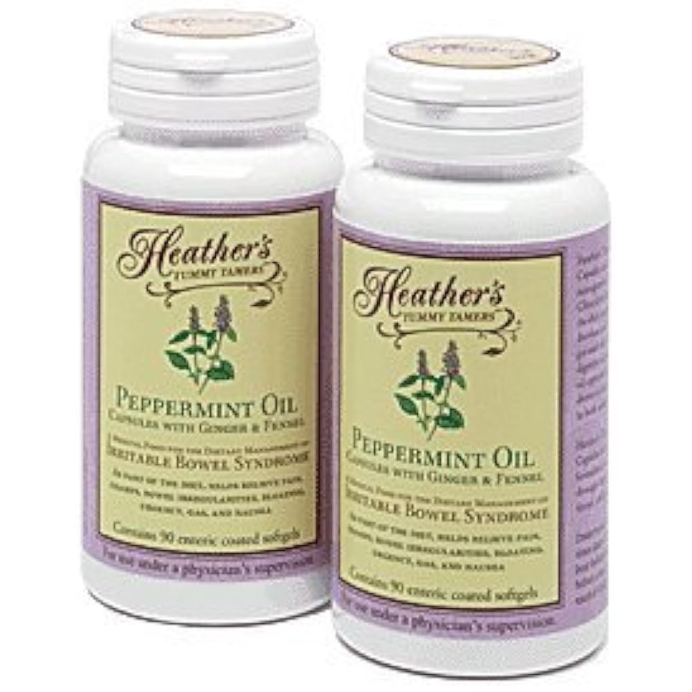 Heather's Tummy Tamers Peppermint Oil Capsule Ginger Fennel For IBS