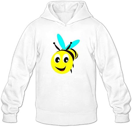 Gzhouqube Cartoon Bee Men's Casual Hat Without Pocket Sweatshirt XXL White