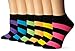 TeeHee Women's No Show Low Cut Basic Neon colors 6 Pack or 12-Pack,