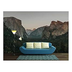 Landscape of Mountains with Forest - Removable Wall Mural | Self-Adhesive Large Wallpaper - 66x96 inches