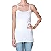 Cami Camisole Built in Shelf BRA Adjustable Spaghetti Strap Tank Top,Small,White