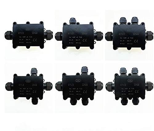 Waterproof Junction Box, BE-Tool IP68 Electrical Junction Box Waterproof Connectors for Outdoor Lighting External Junction Box Black (4 Way IP68-A)