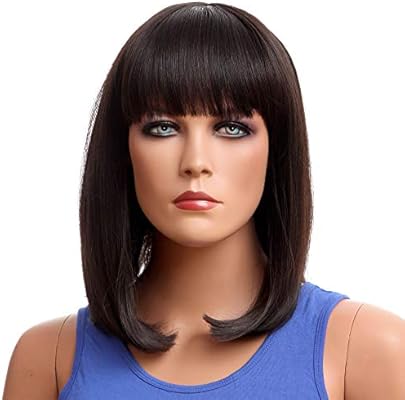 Nface Black Long Bob Shoulder Length Hair Wigs 13 Straight With