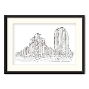 Black Paper Framed Canvas Wall Art for Living Room, Bedroom Black and White Structure Canvas Prints for Home Decoration Ready to Hanging - 23x31 inches