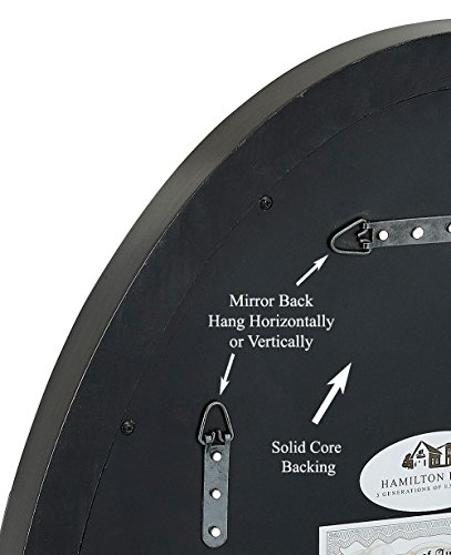 image for Hamilton Hills Clean Large Modern Black Oval Frame Wall Mirror | Conte