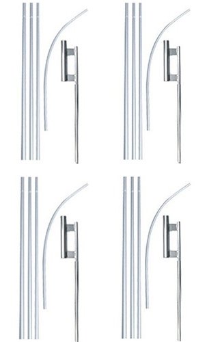 Swooper Flutter Flag Hardware-FOUR 4 Piece Pole Kits with Ground Spikes