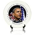 DM Barack Obama 8-inch Ceramic Presidential Decorative Plate w/Gift Box Obama for America