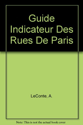 Guide Indicateur Des Rues De Paris
