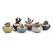 T4U 2.5 Inch Small Ceramic Succulent Planter Pot with Drainage Hole Set of 12, Ice Crack Glaze Plant Container for Cactus, Plant Lover Gifts for Women Mom Aunt Home Office Decor