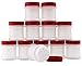Cornucopia Brands Mini Plastic Spice Jars w/Sifters (12-Pack, Red); 2 Tablespoon Capacity (1 Fluid Ounce) Spice Bottles for Travel, Glitter, Gifts, Favors, Etc.
