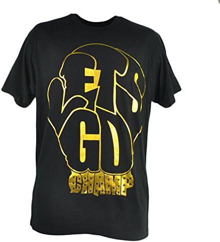 Shannon Briggs Cannon Lets Go Champ Boxer Foil Logo Black Tshirt Tee Men Medium