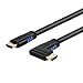 CableCreation 6ft 4K HDMI Cable, Left Angle 90 Degree, 4K@60HZ Ultra HD Support, Male to Male Black
